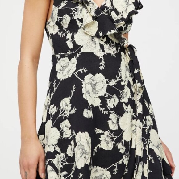 Free People French Quarter Mini Dress Black Floral, Size XS Color: Onyx Combo - Picture 2 of 3